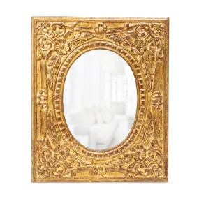 Rosette Carved Wooden Mirror