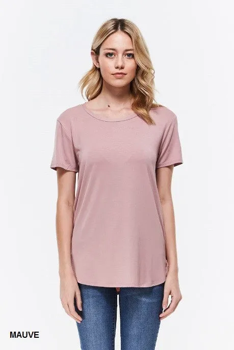 Round Neck Basic Tee Plus Size (Multiple Colors)