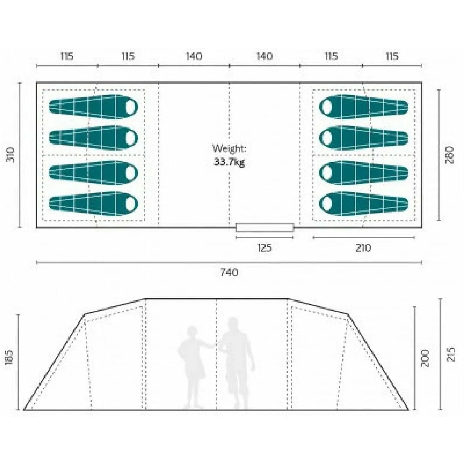 Royal Buckland 8 Person - Blue Pole Tent 302630