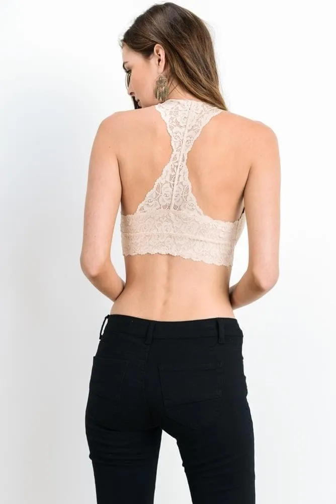 Scalloped Racerback Bralette Blush