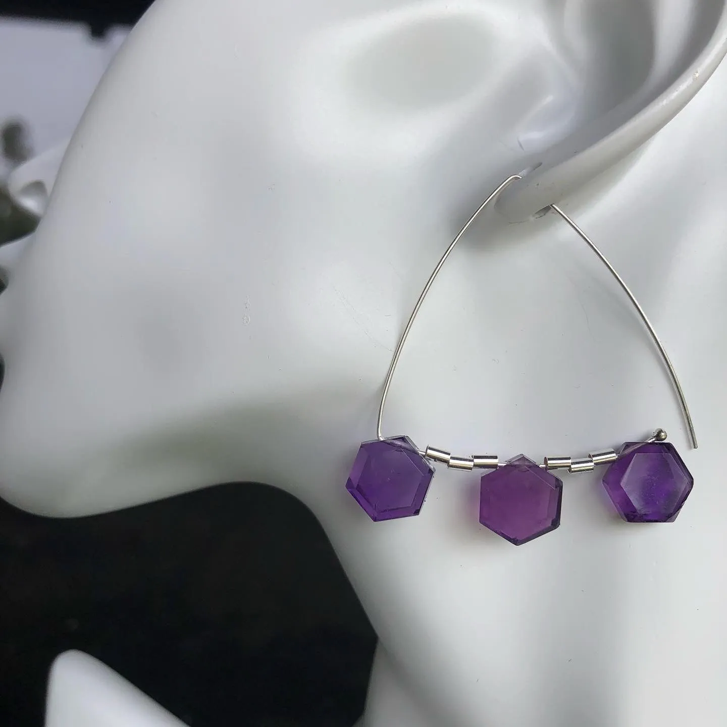 Shark Hoops in amethysts