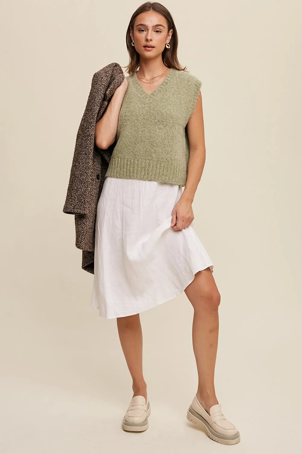 Soft Touch Cropped Knit Vest