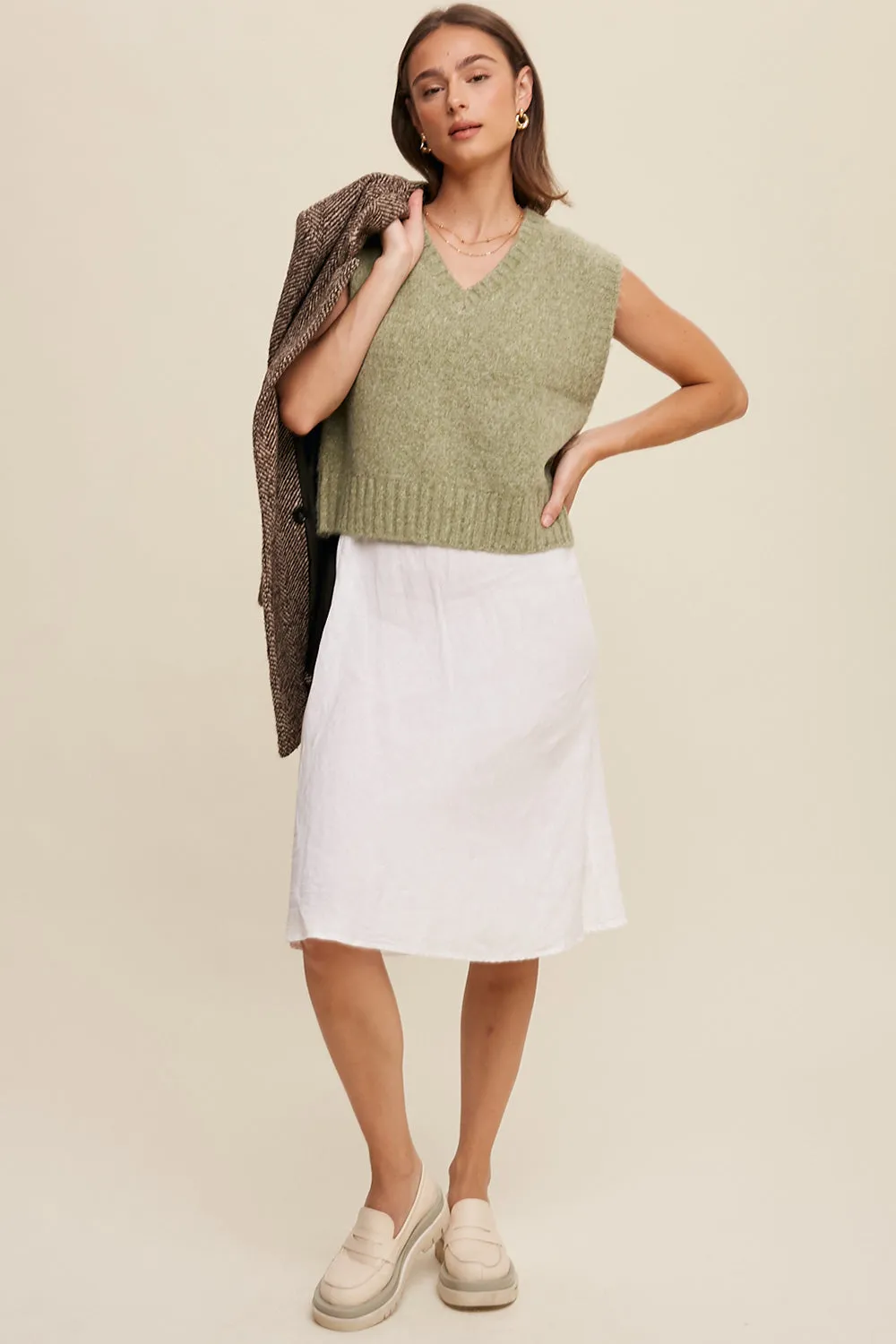 Soft Touch Cropped Knit Vest