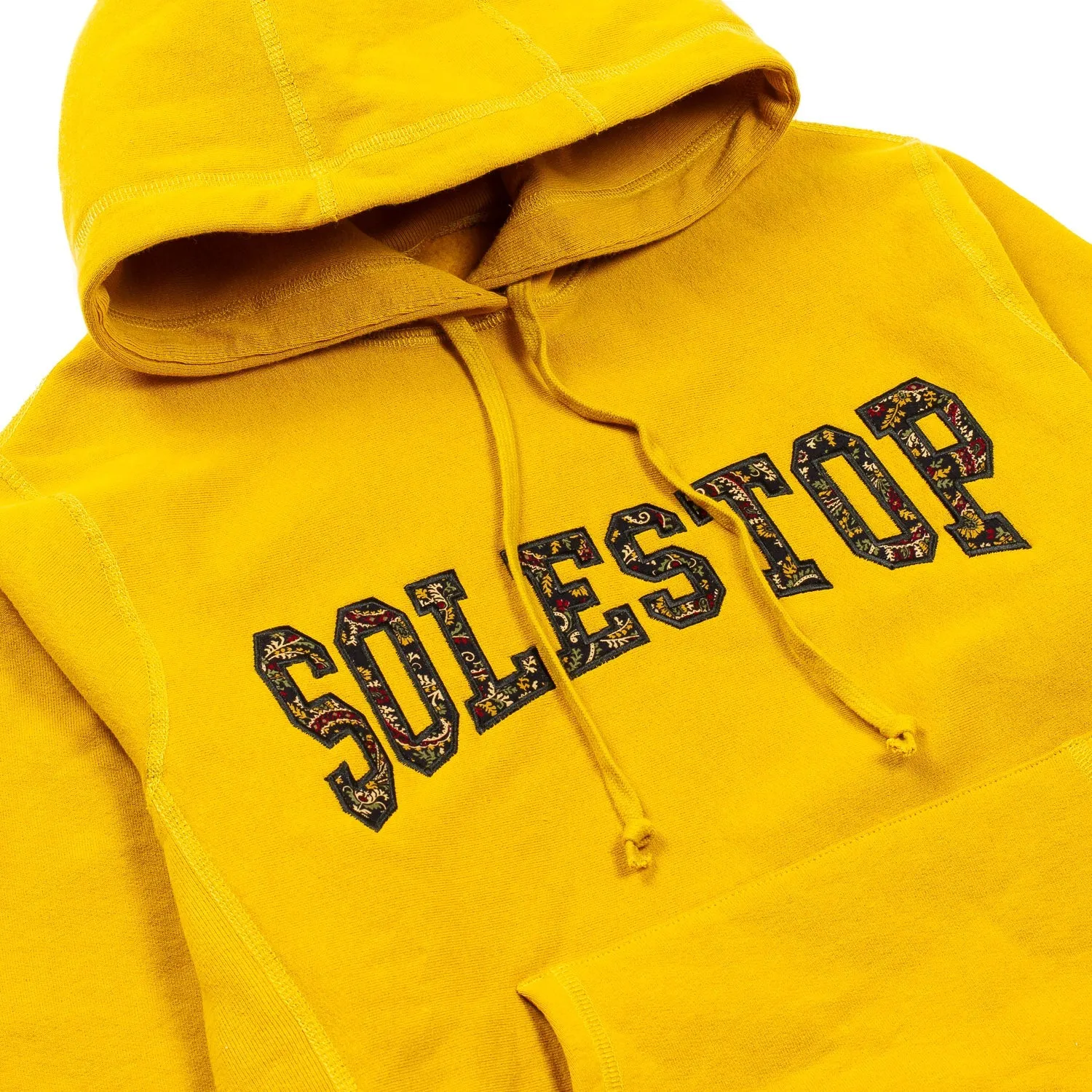 Solestop Men Classic Pullover Hooded Sweatshirt Mustard Paisley