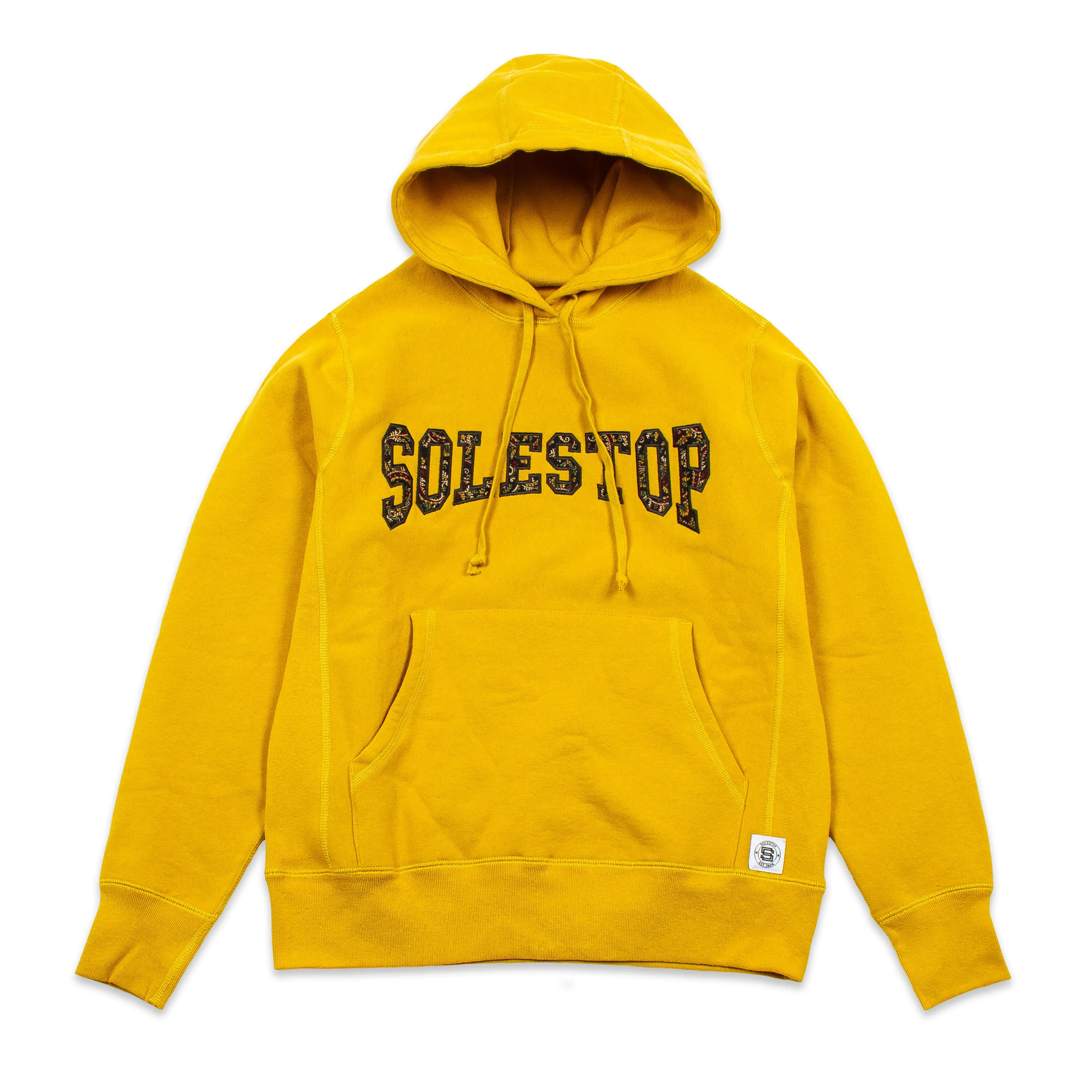 Solestop Men Classic Pullover Hooded Sweatshirt Mustard Paisley