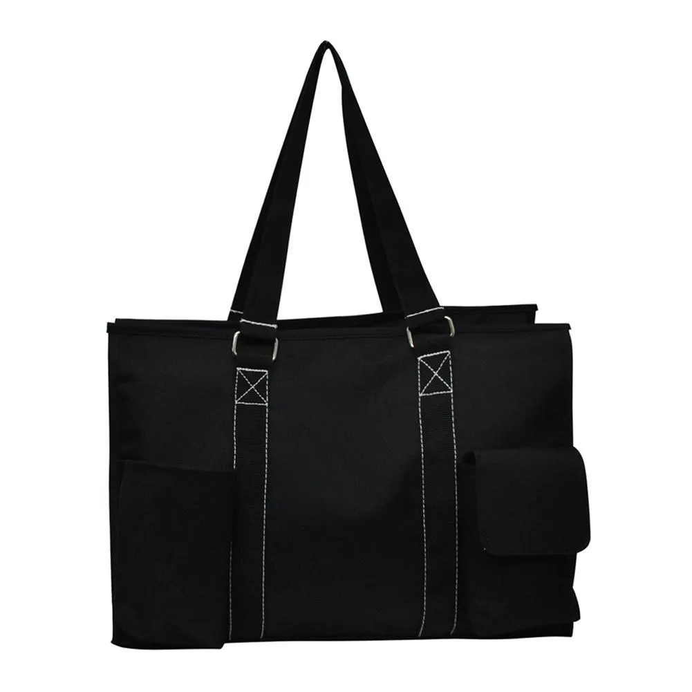 Solid Color Black NGIL Zippered Caddy Organizer Tote Bag