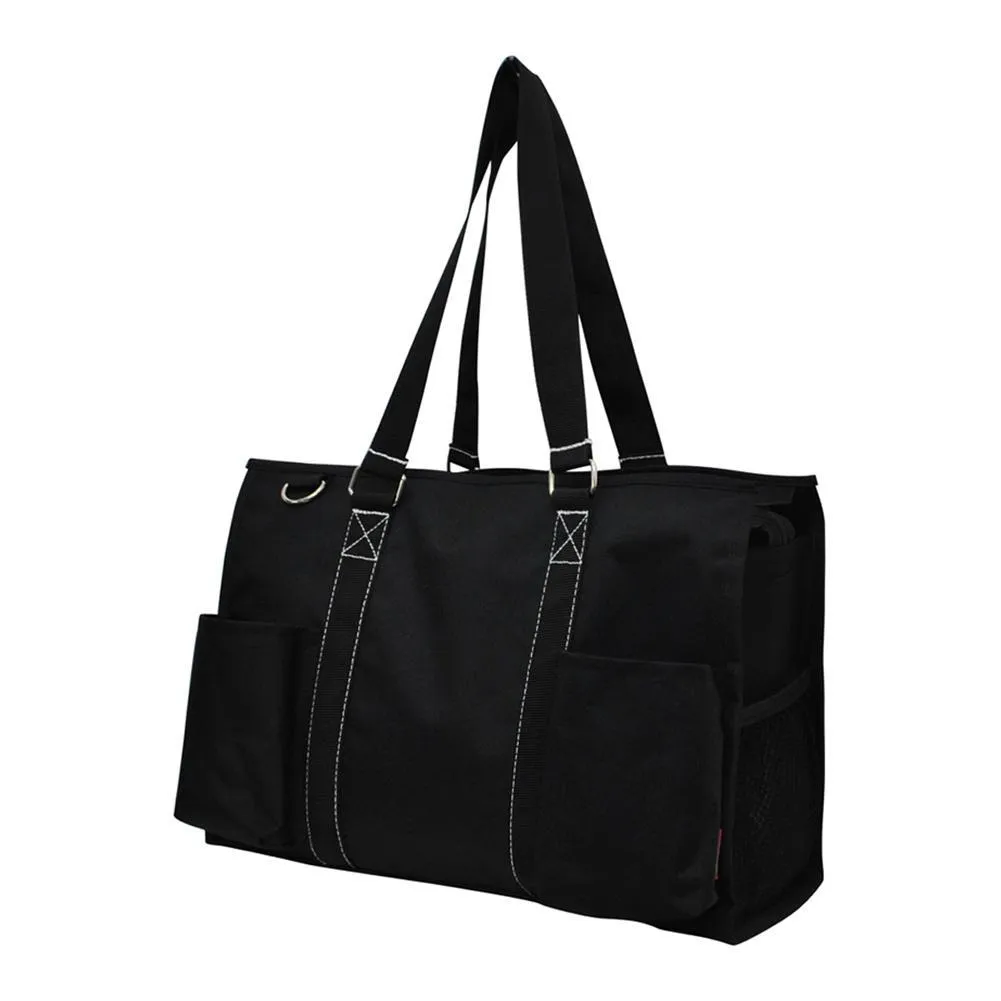 Solid Color Black NGIL Zippered Caddy Organizer Tote Bag