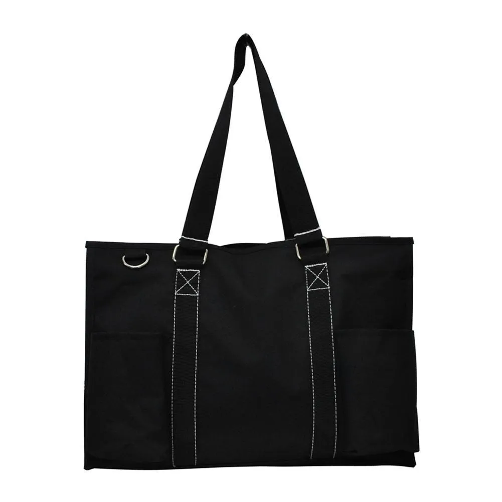 Solid Color Black NGIL Zippered Caddy Organizer Tote Bag