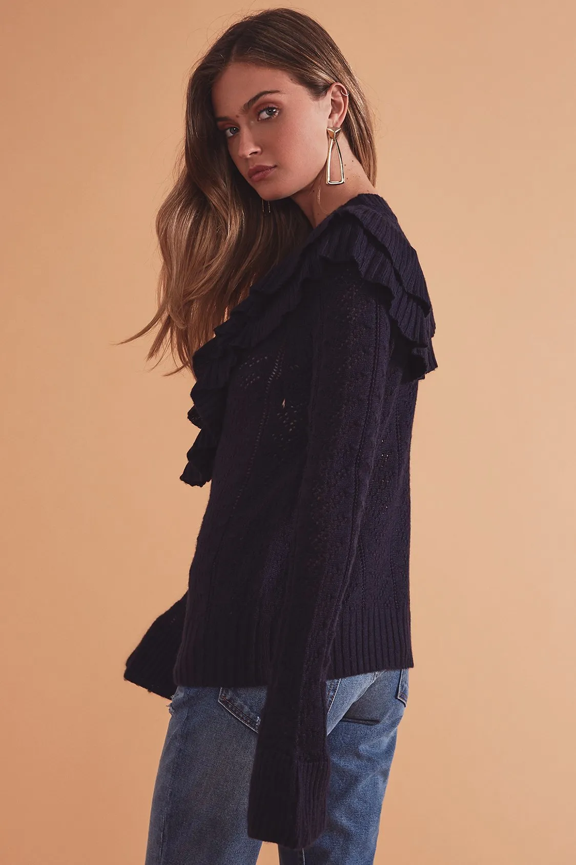 Tularosa Manny Ruffle Sweater Navy