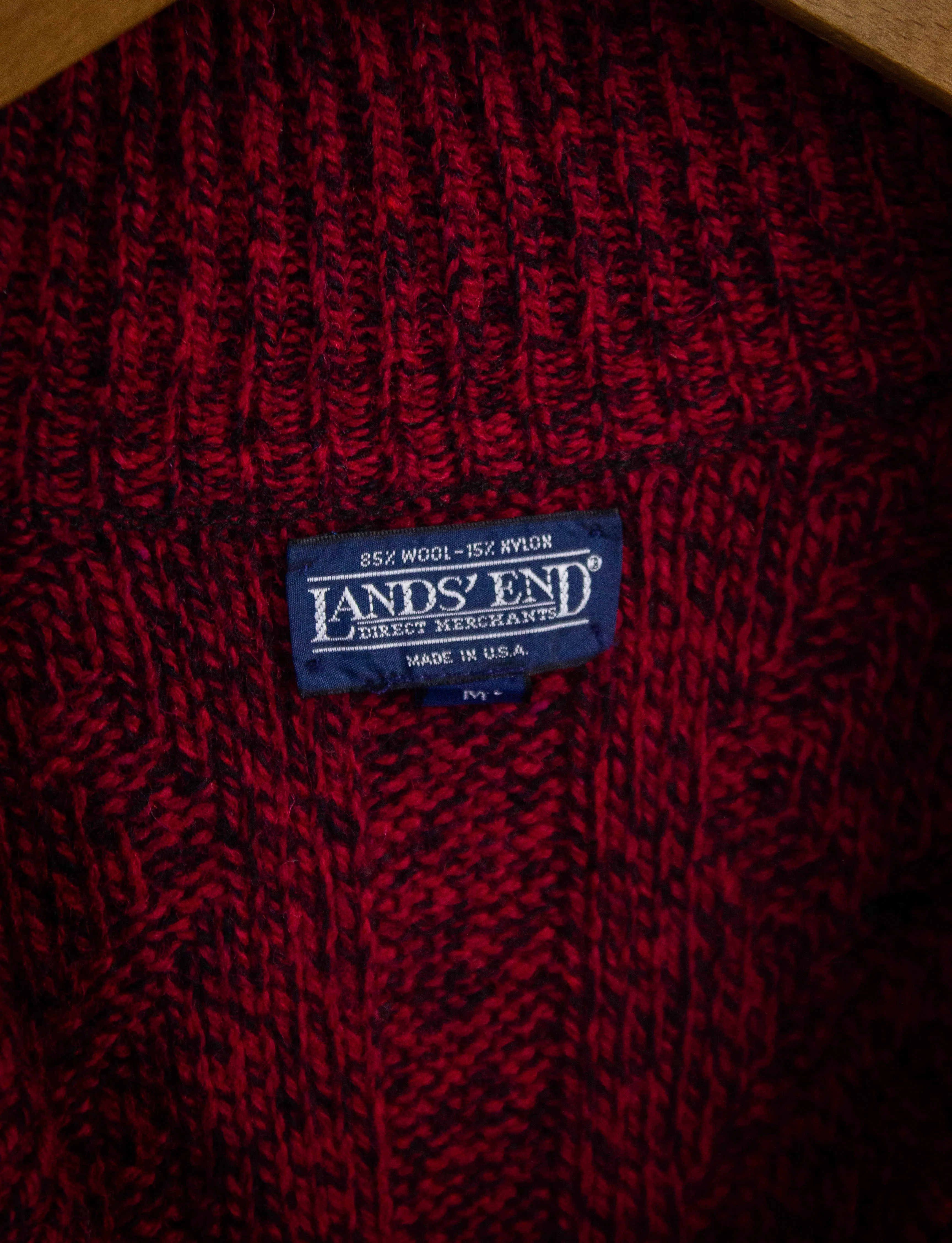 Vintage Lands End Cardigan Red Large