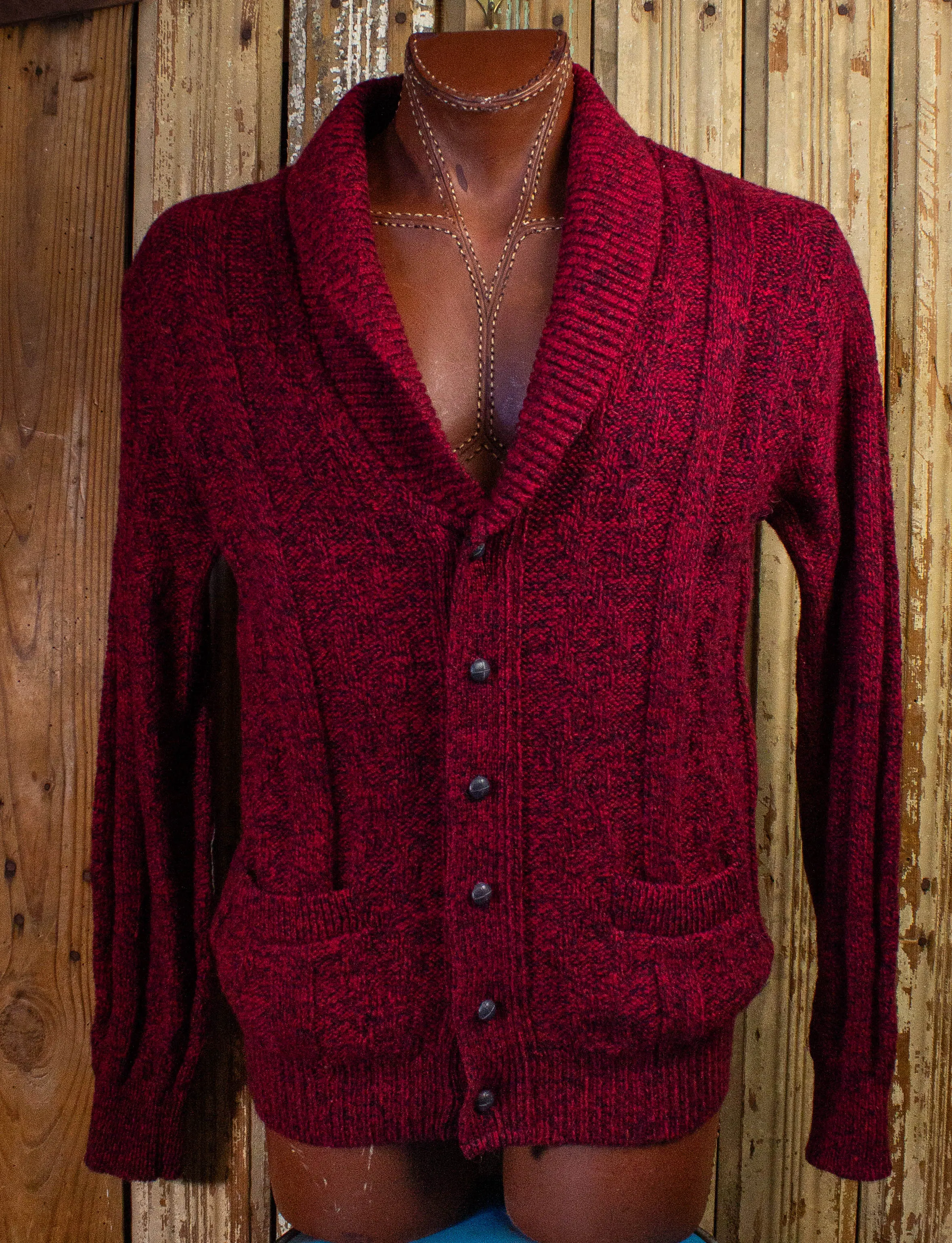 Vintage Lands End Cardigan Red Large