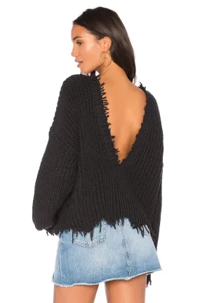 Wildfox Palmetto Fringe Sweater Black