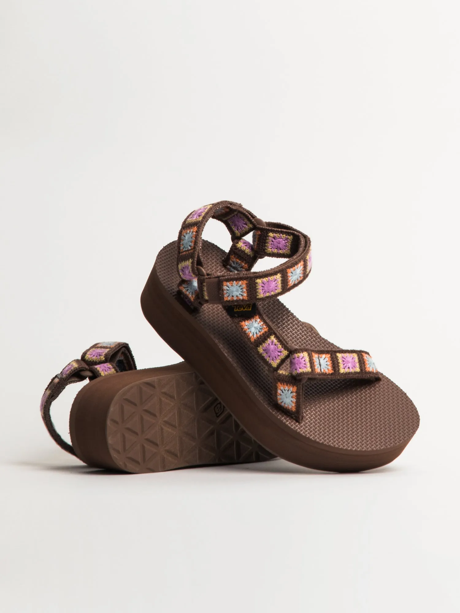 WOMENS TEVA FLATFORM UNIVERSAL CROCHET SANDALS