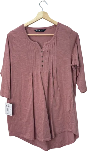 Yours Pink Pleated Henley Tunic UK Size 18